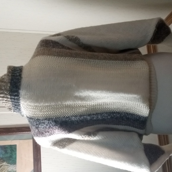 Striped Multicolor Turtleneck Sweater.  I Believe It's Vintage.  This Is In Like - Picture 8 of 10